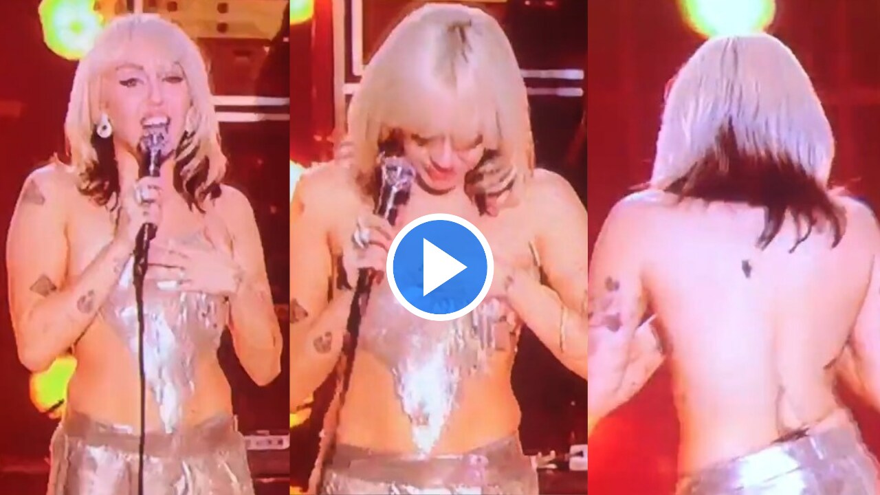 Miley Cyrus Suffers Wardrobe Malfunction On New Year Party 2022 Watch