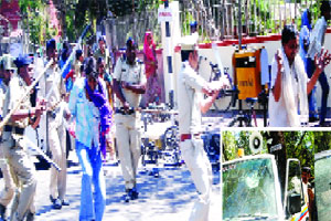 नागपुरात न्यायमंदिरासमोर जमावाची दगडफेक, वाहनांच्या काचा फोडल्या