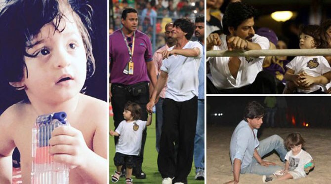 शाहरुख खानचा सर्वात लहान मुलगा अबराम आज (२७ मे) राेजी २ वर्षांचा झाला. गेल्या काही काळात शाहरुख बरोबर असताना त्यांने सर्वांचेच लक्ष वेधून घेतले हाेते. पुढील छायाचित्रांमध्ये बघूया असेच काही क्षण