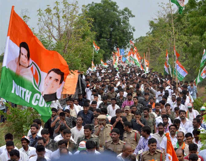 राहुल गांधी यांची तेलंगण पदयात्रा