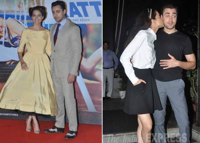 कंगना रणावत आणि इमरान खान यांच्या आगामी कट्टी बट्टी या चित्रपटाच्या ट्रेलरचे अनावरण रविवारी करण्यात आले. त्यानंतर चित्रपटाच्या संपूर्ण टीमने पार्टीदेखील केली. यावेळी चित्रपटाच्या मुख्य कलाकारांपासून ते संगीत दिग्दर्शकांपर्यंत सर्वजण उपस्थित होते. (छायाः पीटीआय)