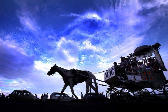 स्वातंत्र्यपूर्व काळात सार्वजनिक सुविधेसाठी घोडागाडी व व्हिक्टोरिया सुरू करण्यात आल्या होत्या. मात्र वाहतुकीची विविध साधने उपलब्ध झाल्यानंतर सार्वजनिक सुविधा म्हणून टांगा व व्हिक्टोरियाला परवाने देणे बंद करण्यात आले. ( छाया - प्रदीप दास)