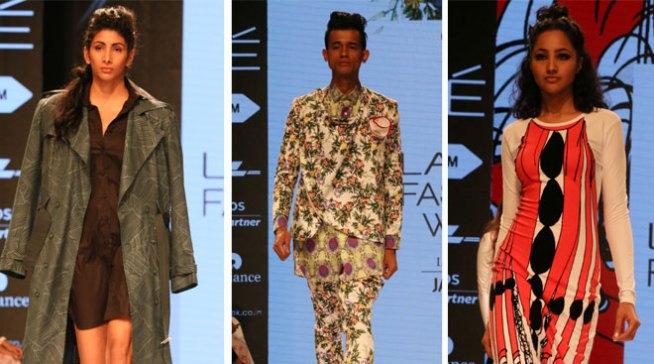 लॅक्मे फॅशन विक-२०१५ला सुरुवात झाली असून यावेळी फॅशन डिझाइनच्या व्यवसायात सात नव्या चेह-यांनी पदार्पण केले आहे. जनरेशन नेक्स्ट या कॅटग्रीमध्ये सादर करण्यात आलेले काही लूक्स. (छायाः अमित चक्रवर्ती)