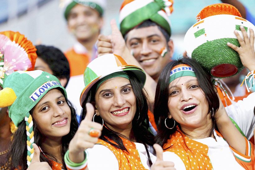 Nagpur: Indian cricket fans during the T20 World Cup match between India and New Zealand at VCA stadium in Nagpur on Tuesday. PTI Photo (PTI3_15_2016_000285A)