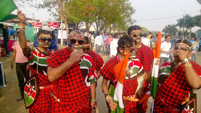 Fans from Kenya in local attire were also seen outside the stadium in good number. (Source: Express photo by Sriram Veera)