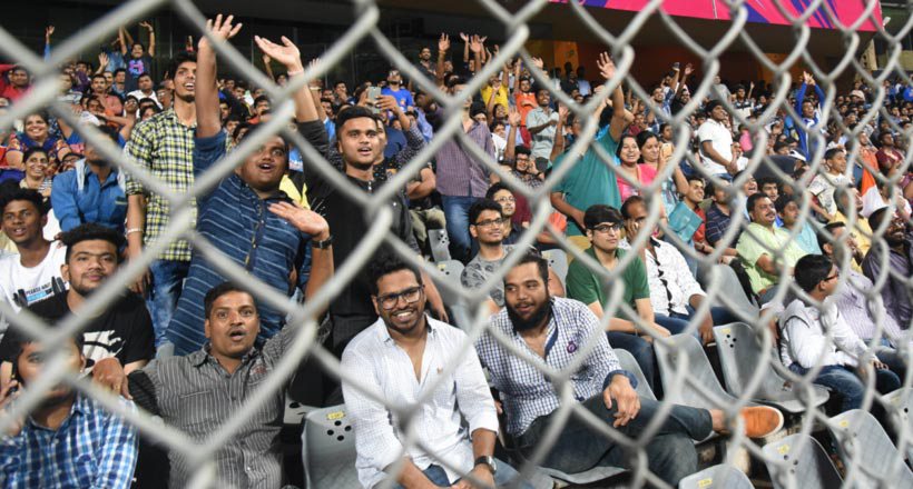 It wasn't a World T20 match but that didn't matter to the huge crowd. They were happy to see their side in action and enjoyed every moment of run-feast which India lost by four runs. (Source: Express Photo by Kevin D'Souza)