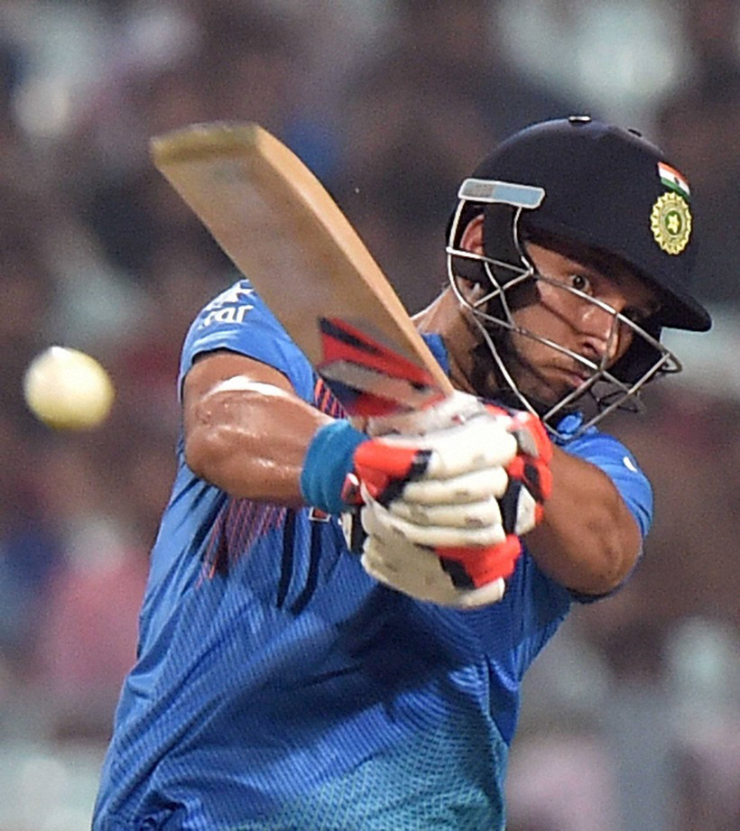 Kolkata: India's Yuvraj Singh in action during a practice game against West Indies at Eden Garden in Kolkata on Thursday. PTI Photo by Ashok Bhaumik (PTI3_10_2016_000327A)
