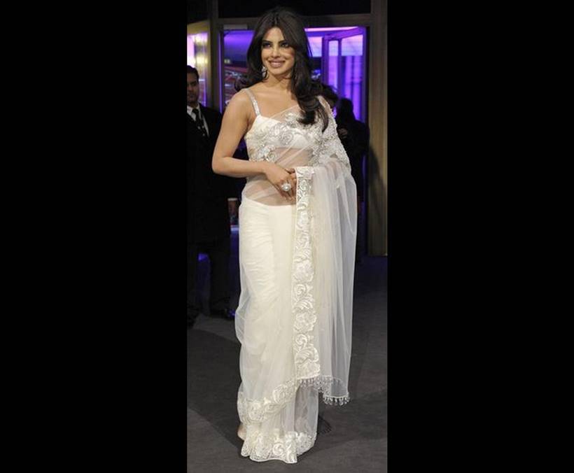 Styled by Ami Patel in a Manish Malhotra (again) sheer sari, Chopra looked elegant (ready to grace the sets of a Simi Garewal show) and lovely at a screening of 'Don - The King is Back' at the 62nd Berlinale International Film Festival in 2012. (Source: Reuters)