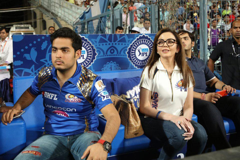 Indian Premier League 2016 saw defending champions Mumbai Indians clash with former two-time champions Kolkata Knight Riders on Wednesday. Co-owners of the Mumbai franchise, the Ambanis were also present to cheer for the team. Also, Anant Ambani (behind Nita) was present. He has lost 108 kg weight. (Source: BCCI)