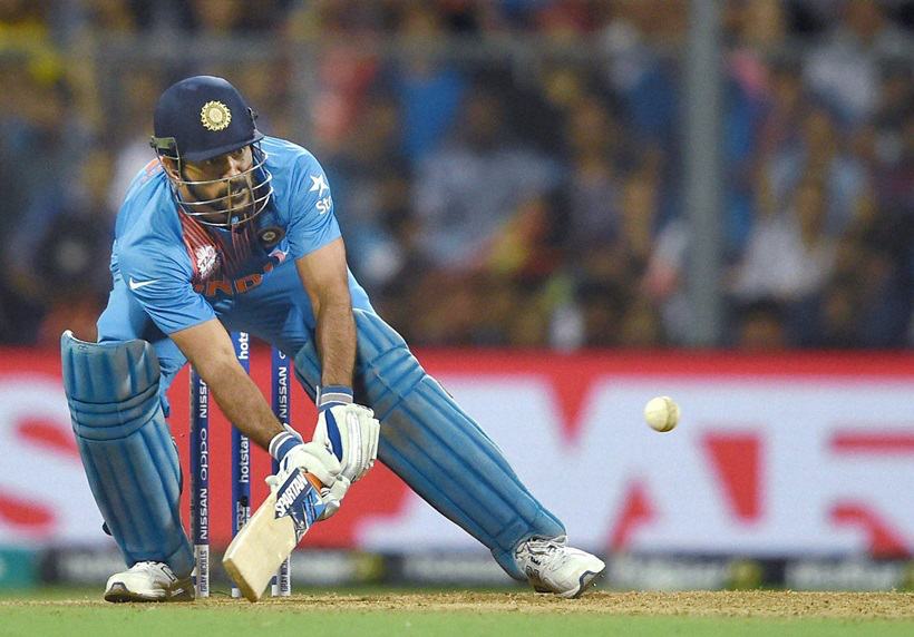 India vs West Indies: Giving Kohli good company right at the end was Dhoni who also chipped in with more than run a ball 15 from 9 balls. He might not have had the chance to score more but did the job at the non striker's end to run huge sprints. The way they do! (Source: PTI)