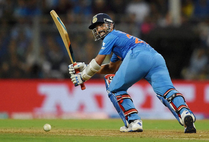 India vs West Indies: Ajinkya Rahane embraced return to the team and played a smart and sensible knock to score 40 runs from 35 balls. His innings saw two boundaries. Rahane forged a partnership of 62 runs with Rohit Sharma and 66 runs with Virat Kohli. His inning came to an end when he was taken by Bravo at the midwicket boundary while trying to go for a six. (Source: PTI)