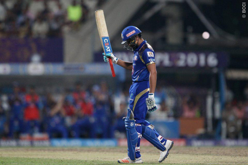 Mumbai Indians had a great start to the chase with Rohit Sharma and Parthiv Patel. They put on 53 in first 6 overs. After Parthiv's wicket, Hardik Pandya fell early too. Rohit continued and scored his fifty. (Source: BCCI)