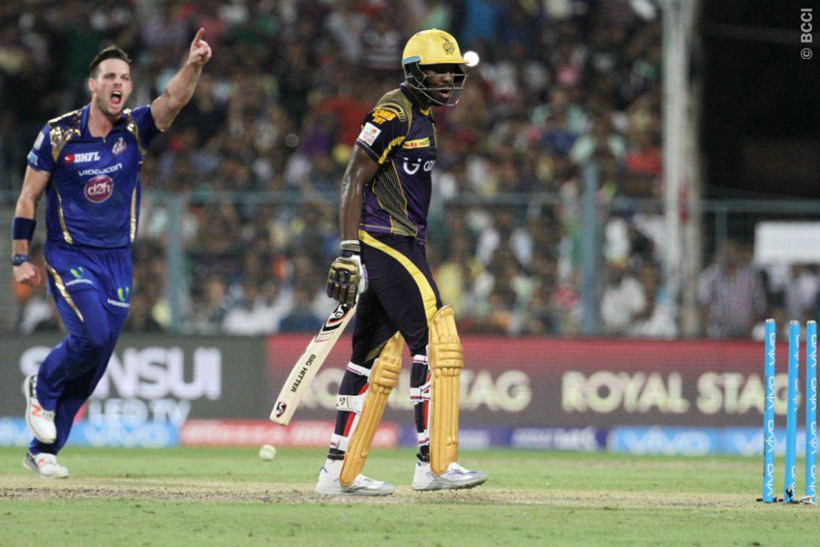 Andre Russell smashed a 17-ball 36 to power Kolkata to 187/5. (Source: BCCI)