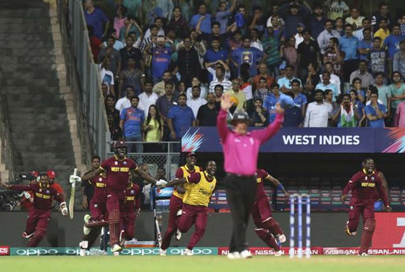 India vs West Indies: West Indies got to their massive target with two balls left and seven wickets in the bag. Andre Russell got the win with a six off Kohli who surprisingly bowled the final over. The team ran on to field to embrace the heroes of the win. (Source: Reuters)