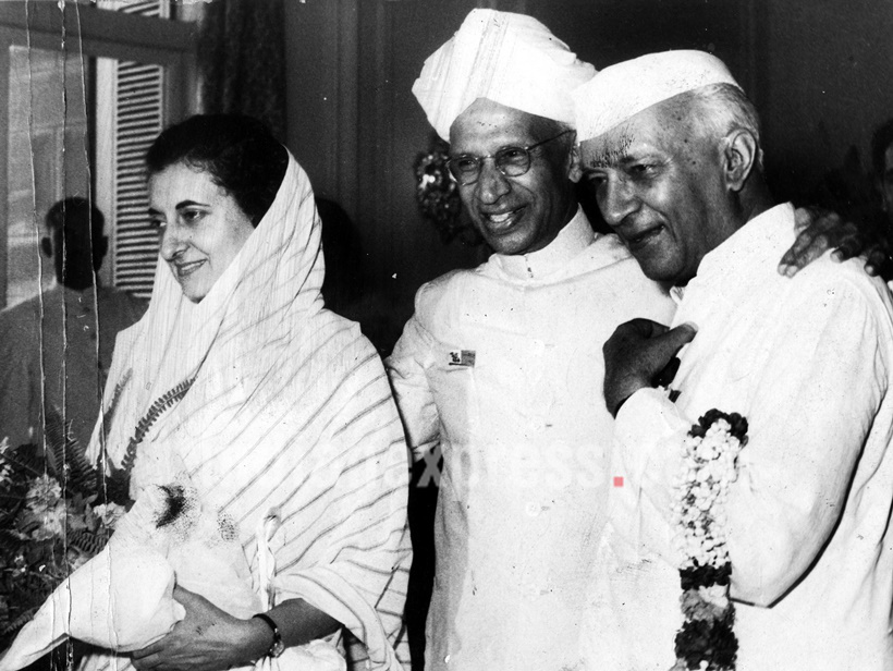 इंदिरा गांधी, सर्वपल्ली राधाकृष्णन आणि जवाहरलाल नेहरू.