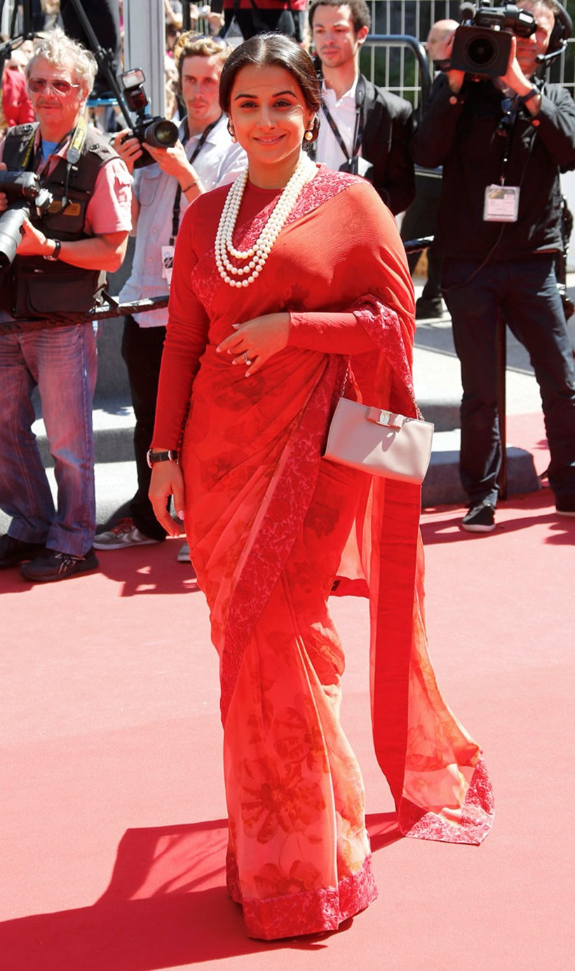 Vidya Balan in this red Sabyasachi sari is the closest she has come to making it to the best dressed Bollywood celeb in Cannes. We should give her some credit where itu0027s due. She looked good.