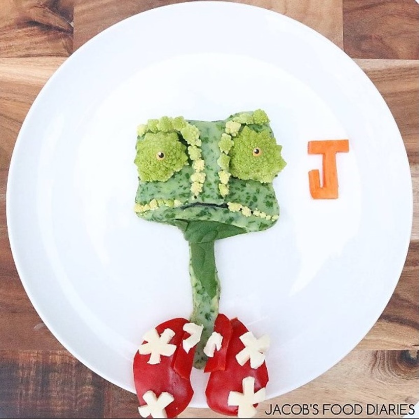 RANGO: nSpinach mash with Romanesco broccoli, red capsicum and bocconcini. (Source: Jacobu0027s Food Diaries/Instagram)