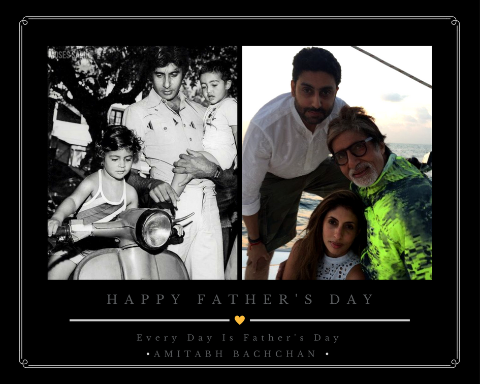 अमिताभ बच्चन यांनी त्यांच्या वडिलांचा आणि मुलांचा फोटो शेअर करत लिहिलं की, यासाठी मला कोणा एका विशिष्ट दिवसाची गरज नाही.
