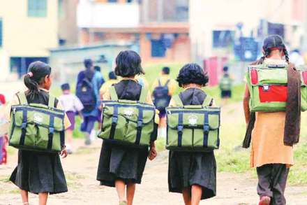 girls with school bag