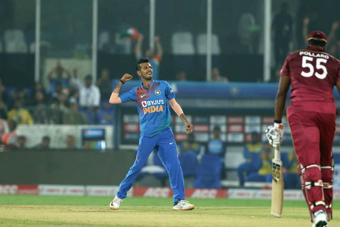 युजवेंद्र चहलने २ बळी घेत भारताकडून आंतरराष्ट्रीय क्रिकेटमध्ये सर्वाधिक टी-२० बळी घेणाऱ्या रविचंद्रन आश्विनशी बरोबरी केली आहे.