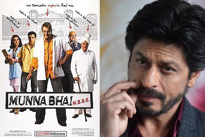 १०) शाहरुख खान / 'मुन्नाभाई एमबीबीएस' - शाहरुख खानला अगोदर मुन्नाभाई एमबीबीएस' चित्रपट ऑफर करण्यात आला होता. शाहरुख खानने नाकारलेला हा चित्रपट खूप हिट ठरला.