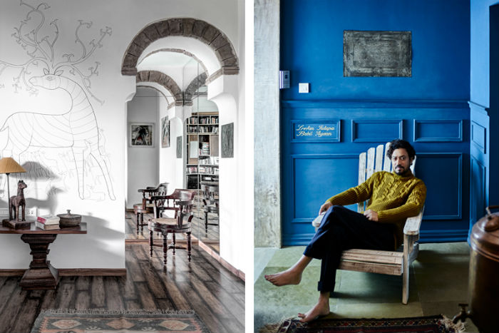 ३) अभिनेता इरफान खान याचे घर डार्क ब्ल्यू आणि पांढऱ्या रंगाच्या थीमचे आहे. त्याच्या घरातील विविध वस्तूंची मांडणी मन प्रसन्न होईल अशी आहे. (फोटो सौजन्य : आर्किटेक्चरल डायजेस्ट)