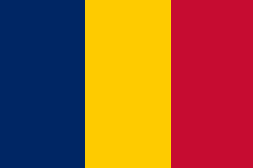 या दोन देशांमध्ये काहीही साम्य नाही. परंतु त्यांचे झेडे बरेचसे एकसारखे दिसतात. त्यांचा आकार आणि रंग जवळपास एकसारखाच आहे. फक्त रोमानियाच्या झेंड्यातील रंग हलकेसे फिकट आहेत. परंतु सूक्ष्म निरिक्षण केल्याशिवाय हा फरक आपल्या लक्षात येत नाही. (हा झेंडा चॅडचा आहे.)