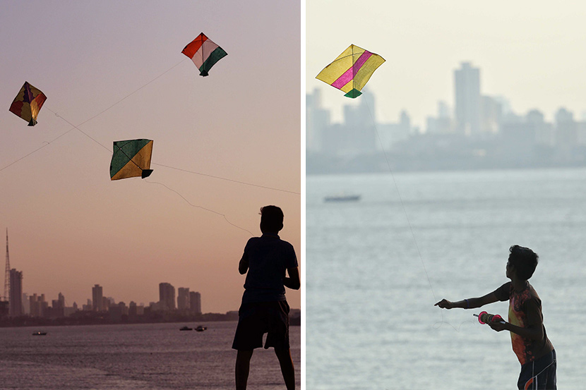 मुंबईतील मुलांनी वांद्रे येथे मकरसंक्रांतीनिमित्त पतंग उडवण्याचा आनंद घेतला. (Photo Credit : Amit Chakravarty)