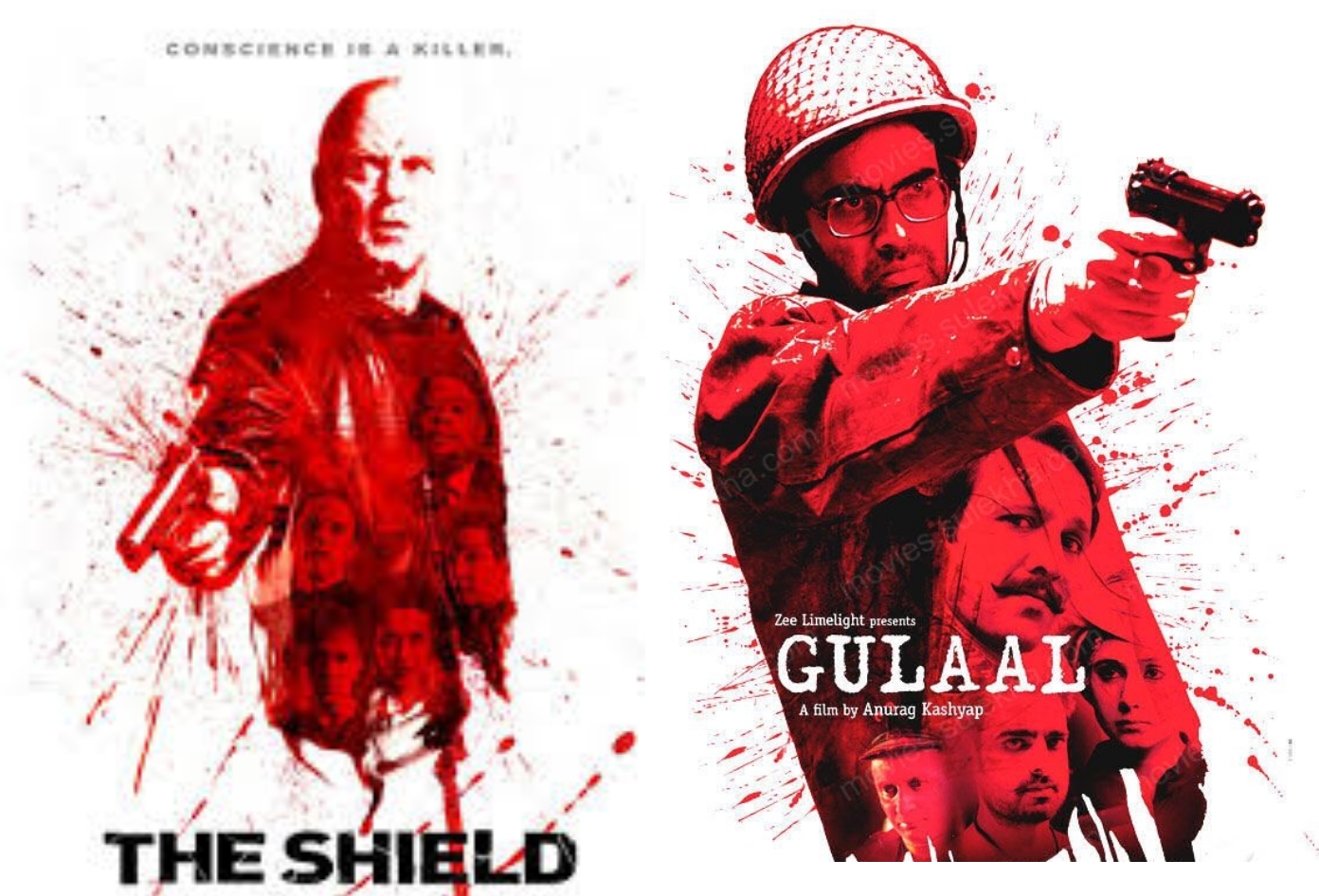 २००९मध्ये प्रदर्शित झालेला 'गुलाल' चित्रपटाचे पोस्टर अमेरिकन ड्रामा 'The Shield – Season 5'शी मिळते जुळते आहे.
