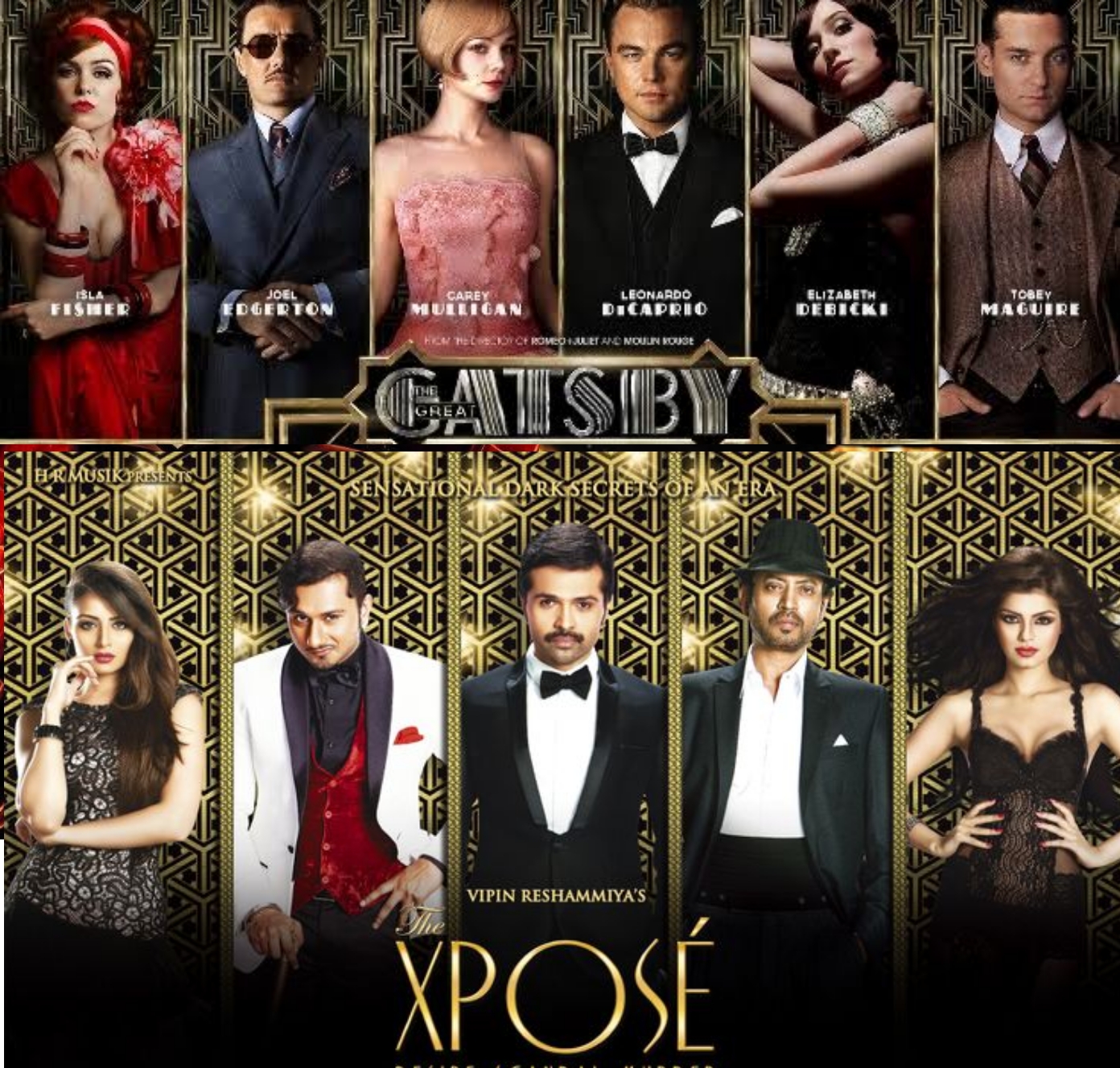 'द एक्सपोस' चित्रपट आणि 'The Great Gatsby' या दोन्ही चित्रपटांचे पोस्टर सारखे आहे.
