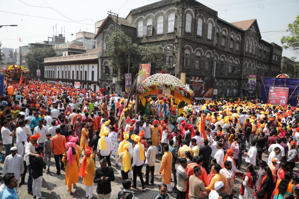 शिवजयंती मिरवणुकीतील रथ. ( फोटो सौजन्य : अरूल होरिझाॅन)