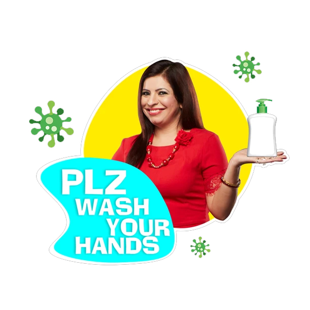 मिसेस सोढी हात स्वच्छ धुण्याचं आवाहन करत आहेत.