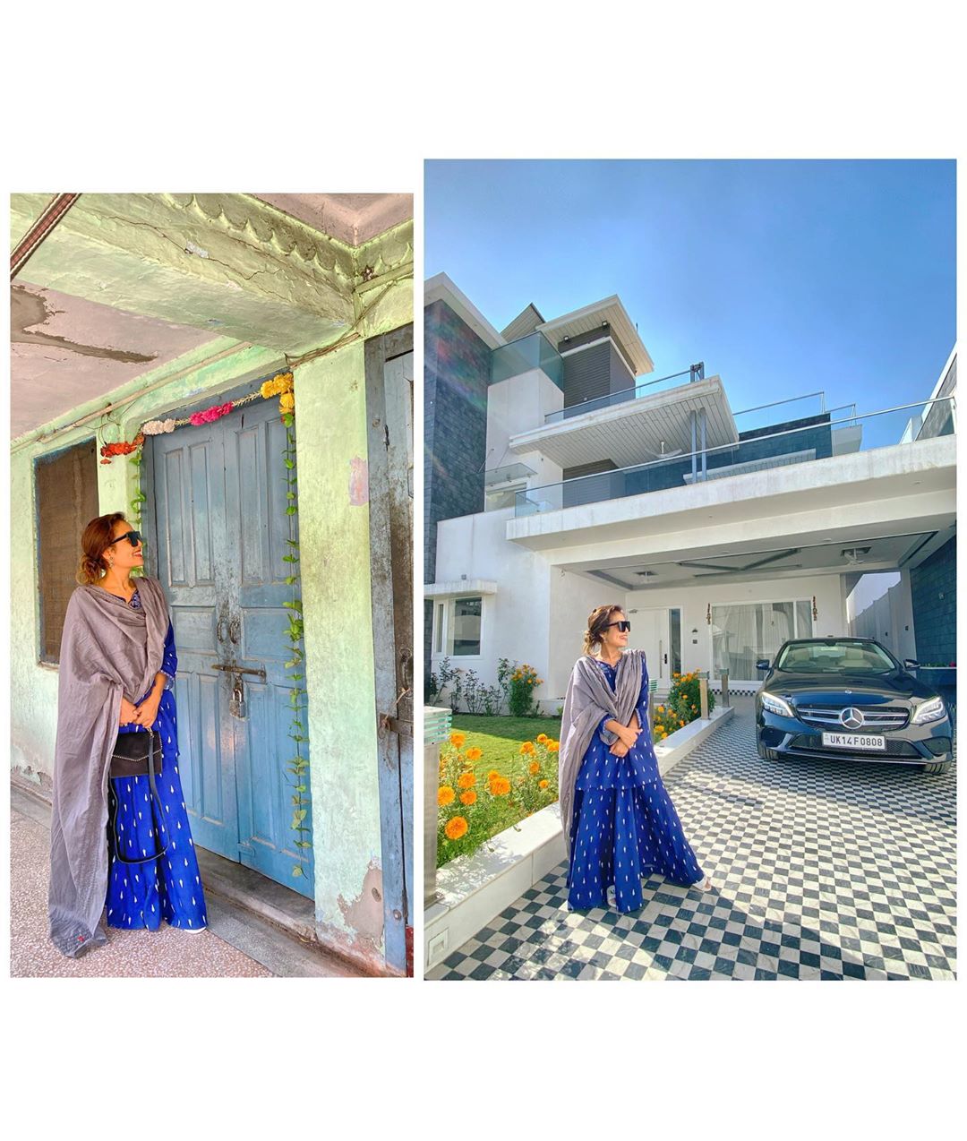 तिच्या नव्या बंगल्याचा फोटो शेअर करत तिने तेथील तिच्या जुन्या घराचा देखील फोटो दाखवला आहे.