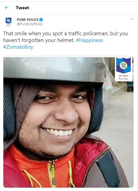 ( सोनूचा फोटो वापरुन पुणे पोलिसांनी केलेलं ट्विट)