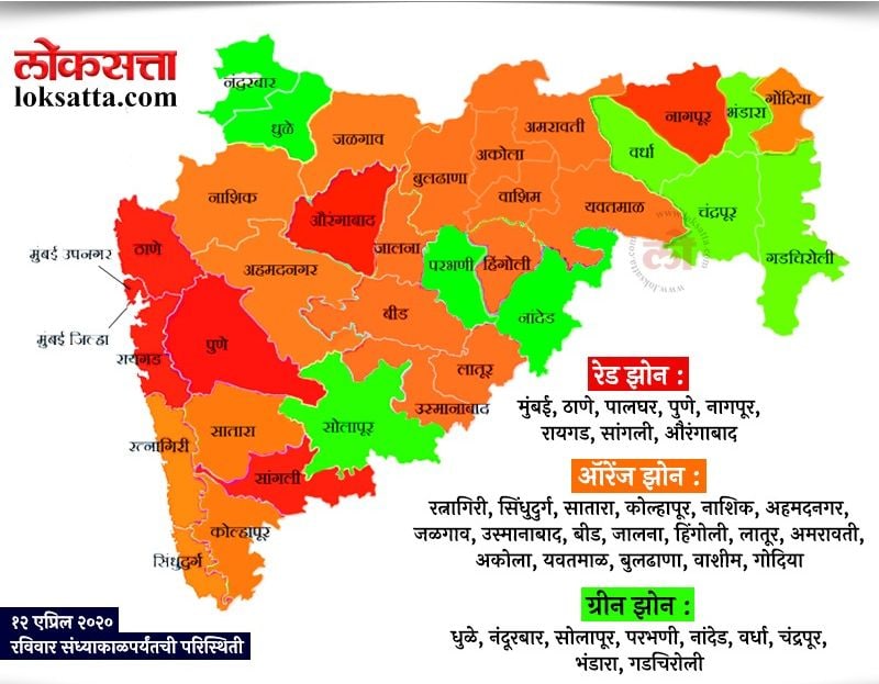 या सरकारनं करोनाच्या स्थितीनुसार जिल्ह्यांचं झोनमध्ये वर्गीकरण केलं आहे. यात रेड, ऑरेंज, ग्रीन असे तीन झोन निश्चित करण्यात आले आहेत.
