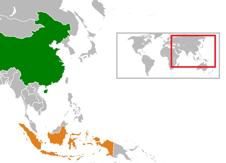 इंडोनेशिया – इंडोनेशियाच्या समुद्री सीमांजवळीच काही भाग हा आपल्या मालकीचा असल्याचा चीनचा दावा आहे. हा वादग्रस्त भाग हा दक्षिण चीन समुद्रामध्ये आहे.