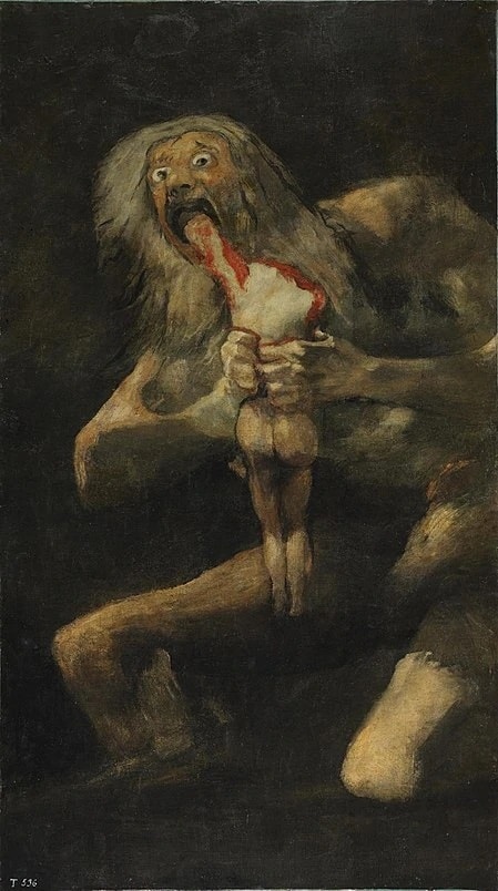 रियाने ज्या चित्राबद्दल सांगितलं आहे ते Saturn Devouring His Own Child नावचं चित्र फ्रान्सिस्को दी गोया या चित्रकाराने बनवलं आहे. गोया हे स्पेनमधील प्रसिद्ध चित्रकार होते. गोया यांनी शनी आपल्या मुलालाच खात असल्याचे चित्र ग्रीक दंतकथेच्या आधारावर बनवलं होतं. या दंतकथेनुसार क्रोनस म्हणजेच शनीने भीतीमुळे स्वत:च्याच मुलाला खाल्लं होतं. जन्माला आलेल्या आपल्या दोन मुलांना त्याने खाल्लं होतं. गोया यांनी याच दंतकथेच्या आधारे एका लहान मुलाचे मुंडके तोंडात पकडून उभ्या असणाऱ्या क्रोनसचे चित्र भिंतीवर साकारलं होतं. नंतर त्या चित्राची फ्रेम करुन ते जतन करण्यात आलं. (Photo: Museo del Prado)