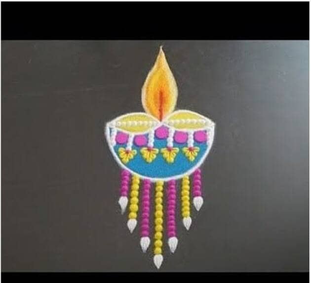 Diwali Rangoli Designs 2020 Images, Photos: तुमच्या घराजवळ दिव्याची साधी, सोपी आणि आकर्षक रांगोळी कशी दिसेल सांगा पाहू? (Photo: _rangoli_design/ Instagram)