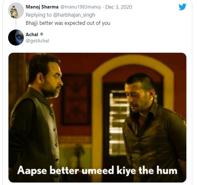 करोना लशीसंदर्भात भज्जीचं ट्विट; मिम्सच्या माध्यमातून नेटकऱ्यांनी व्यक्त केला संताप