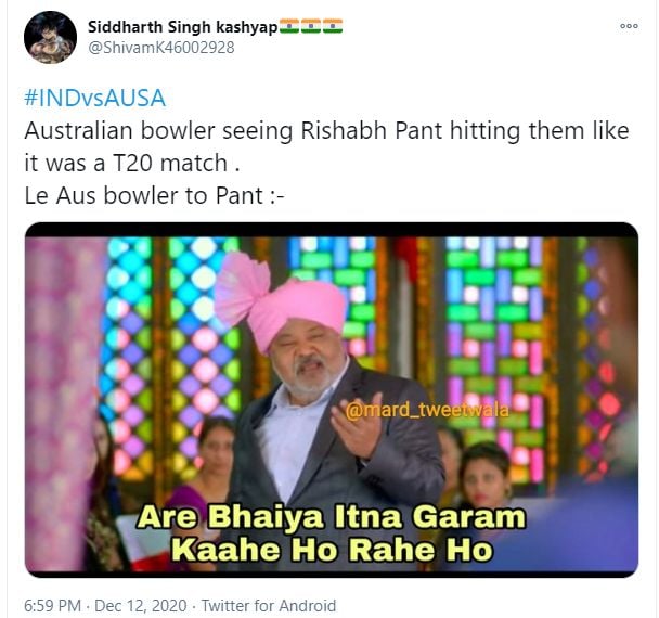पंतनं कांगारुंनां धुतलं; सोशल मीडियावर मिम्सचा धुमाकूळ