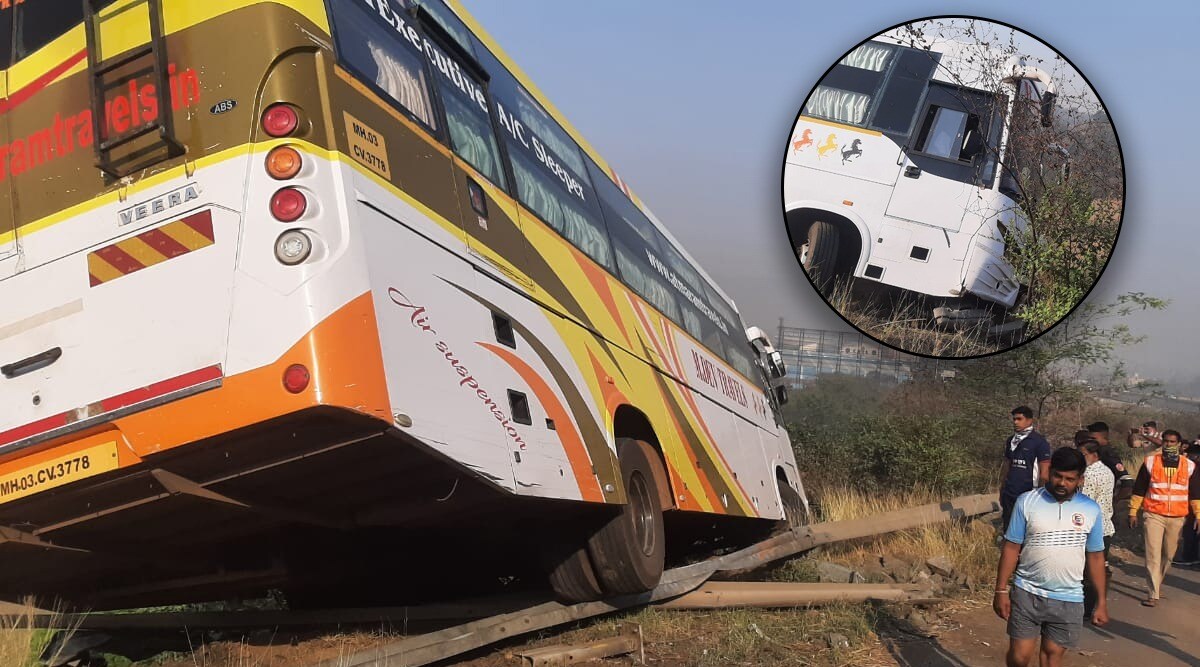 मात्र एका उंबराच्या छोट्या झाडावर बस अडकल्याने मोठी दुर्घटना टळली. 