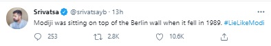 बर्लिनची भिंत पडली तेव्हा त्यावर मोदींच बसले होते.