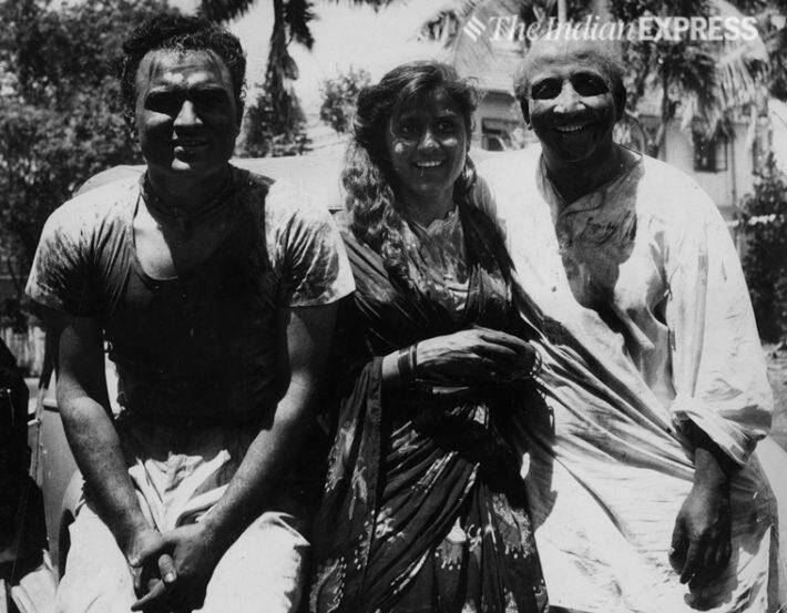 सुरेश आणि डेवीड यांनी देखील होळी साजरी करण्यासाठी आरके स्टुडिओमध्ये हजेरी लावली होती. (Photo: Express Archive)