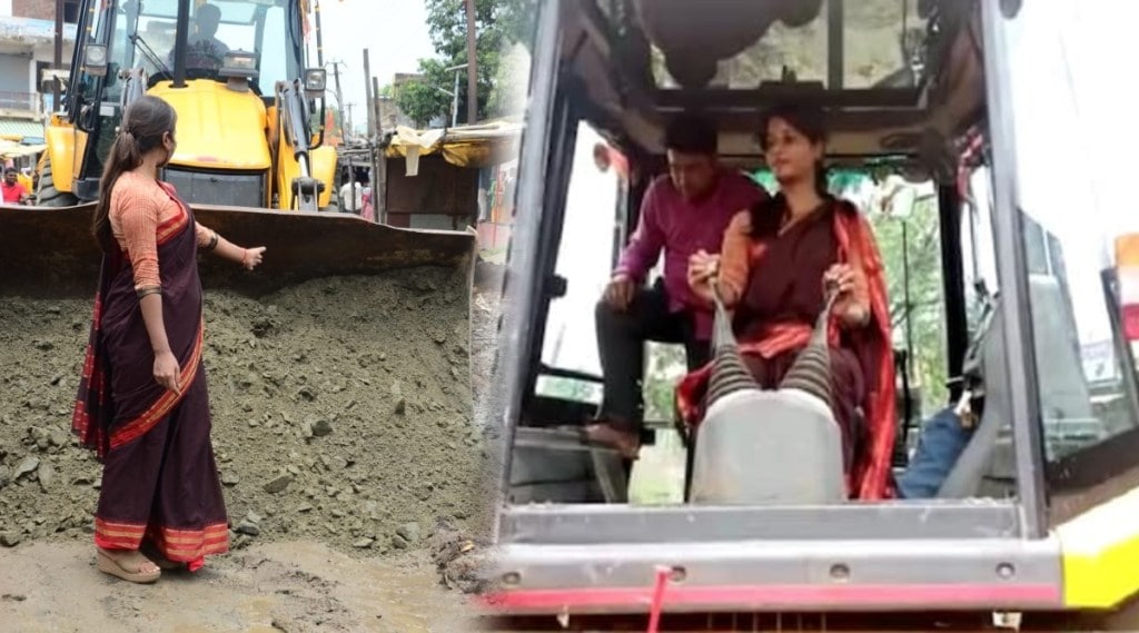 MLA Amba Prasad Drove JCB