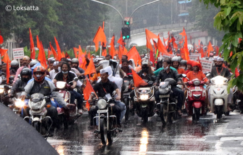 Maratha Reservation Maratha Morcha Bike Rally Mumbai