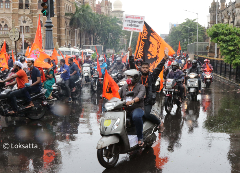 Maratha Reservation Maratha Morcha Bike Rally Mumbai