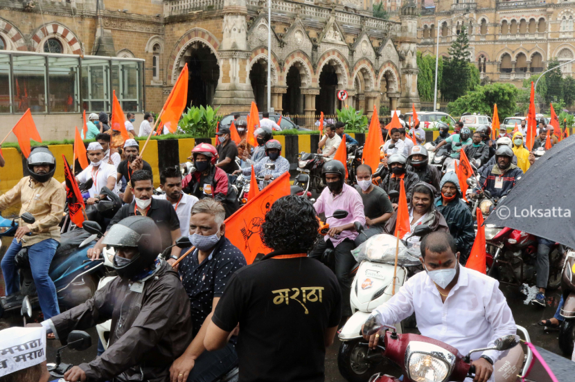 Maratha Reservation Maratha Morcha Bike Rally Mumbai