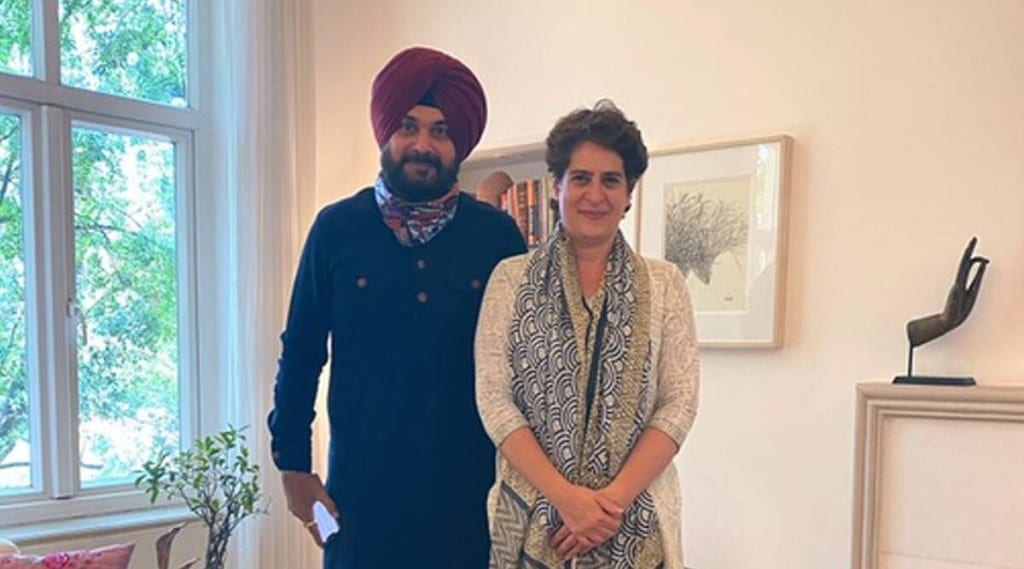 Navjot Singh Sidhu And Priyanka Gandhi