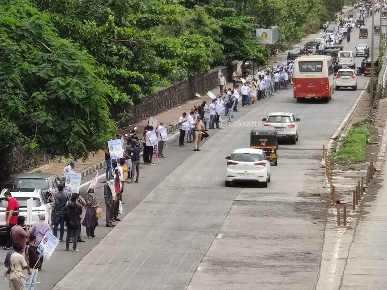 navi mumbai protest, navi mumbai airport name issue