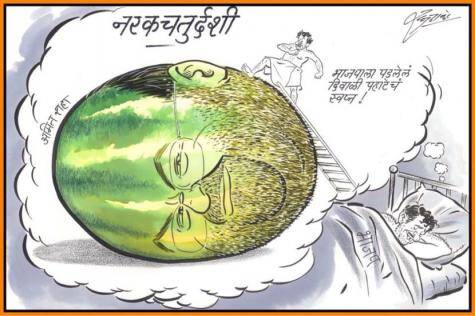 raj thackeray cartoons, raj thackeray Birthday, caricature by raj thackeray,